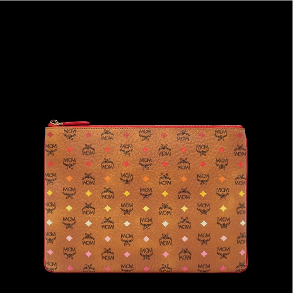 MCM cognac Diamond pouch bag purse crossbody - Picture 8 of 8